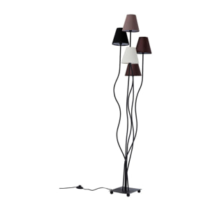 Lampadaire Flexible 5 bras 163cm marron Kare Design