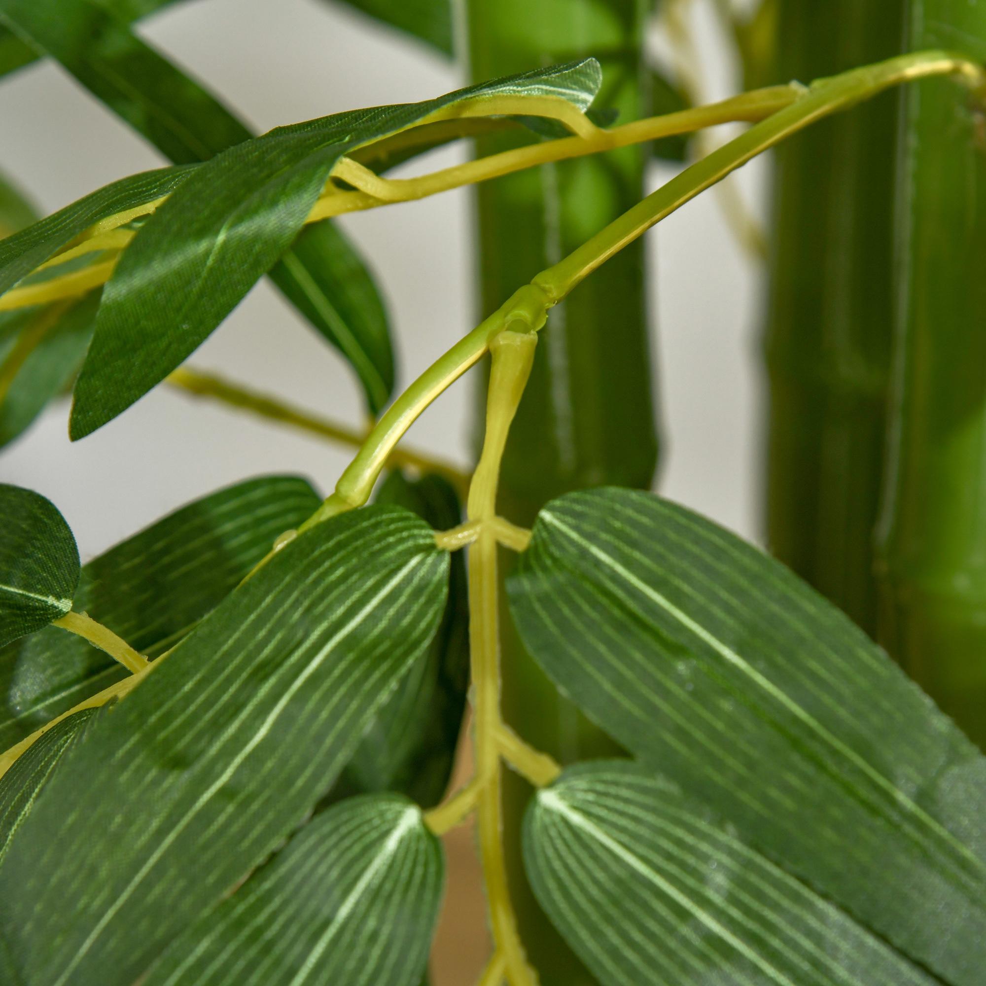 Árbol de Bambú Artificial 160 cm Planta Artificial con 975 Hojas y Maceta Planta Artificial Decorativa para Interior y Exterior Hogar Salón Oficina Verde