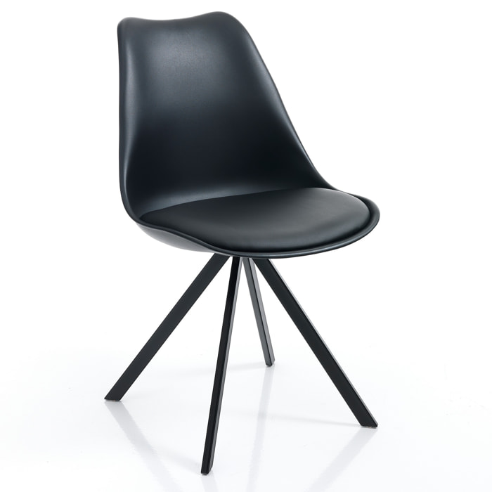 Tomasucci Lot de 4 Chaises KIKI SLIM - NOIR