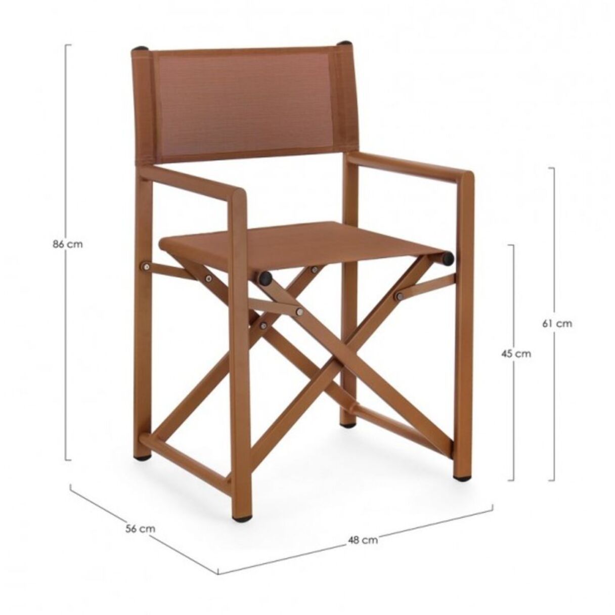 Set di 2 sedie TAYLOR in alluminio ruggine e textilene ruggine, pieghevoli