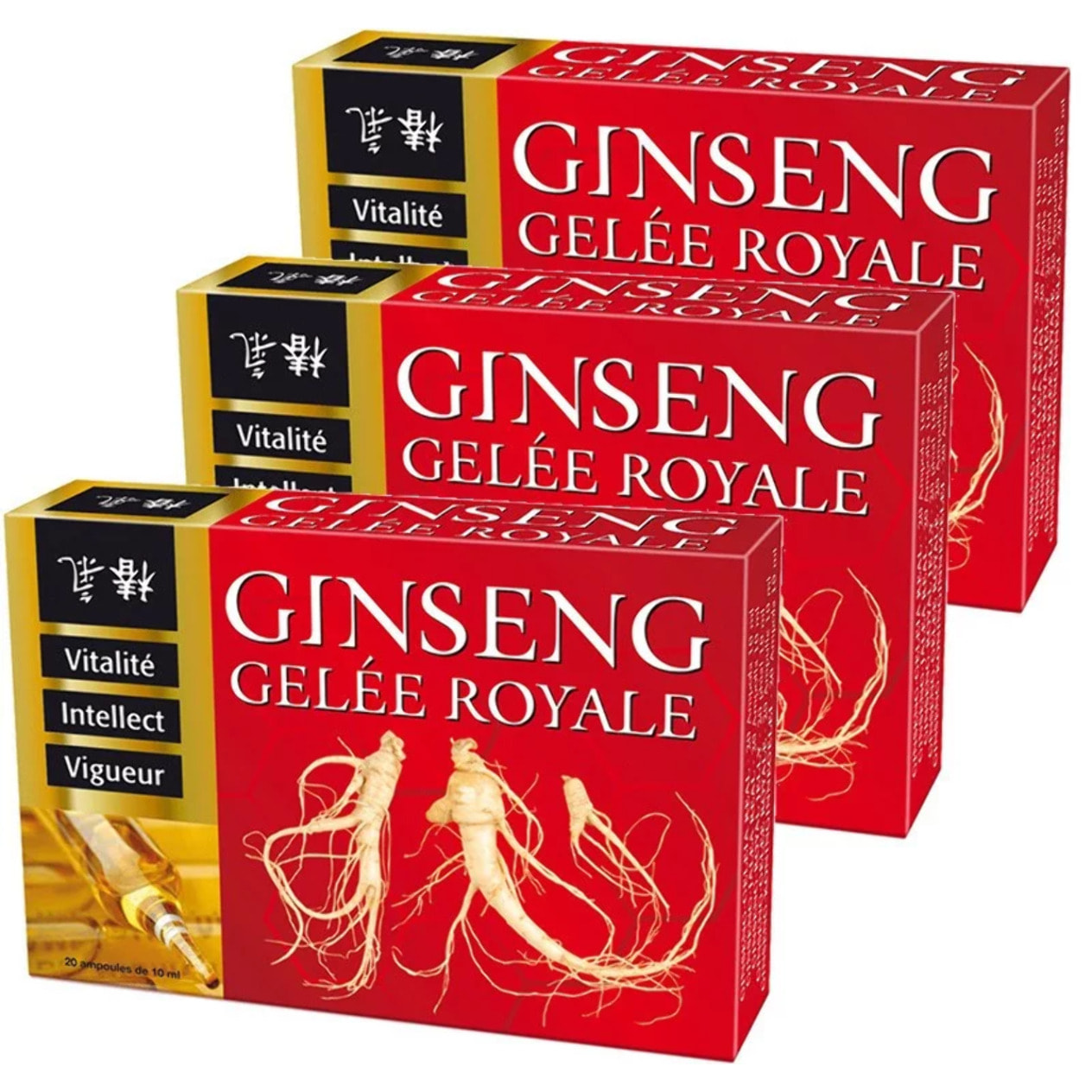 NUTRIEXPERT – Ginseng Gelée Royale – Favorise tonus physique et intellectuel – Soutient la résistance et la vigueur – Combat la fatigue – Actifs d'Origine Naturelle - Vegan - Lot de 3 produits