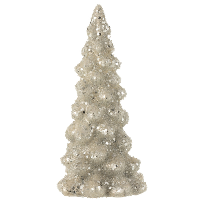 J-Line décoration sapin de Noël Givré - verre - gris clair - small