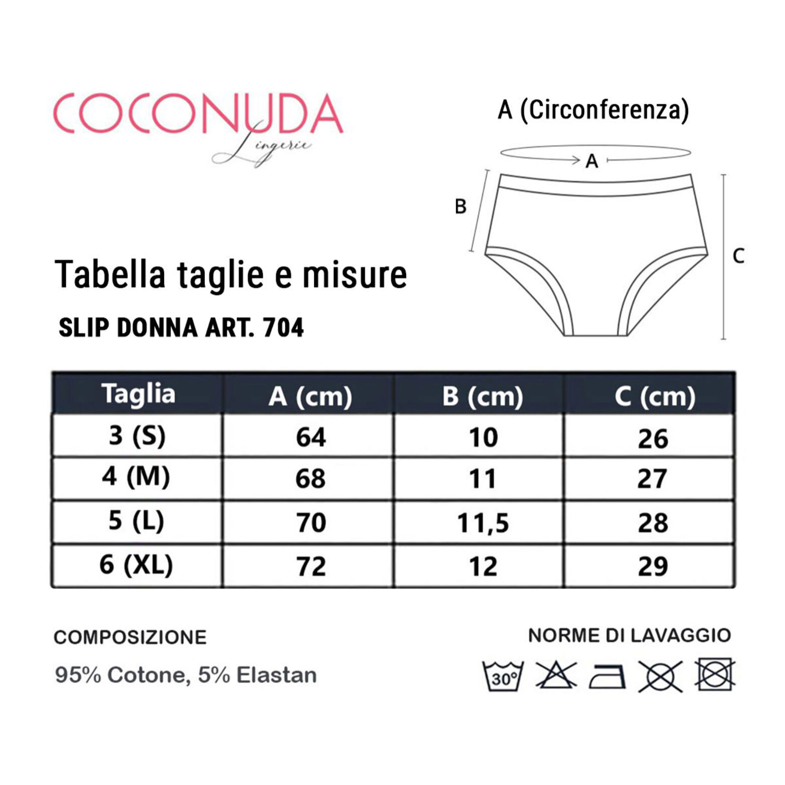 6 Slip Midi da Donna COCONUDA Art. 704