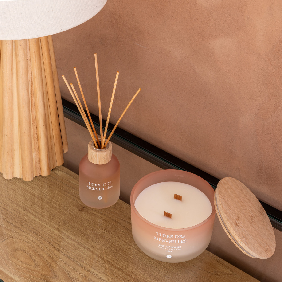 Bougie parfumée Sana 420g pot verre Terre des Merveilles