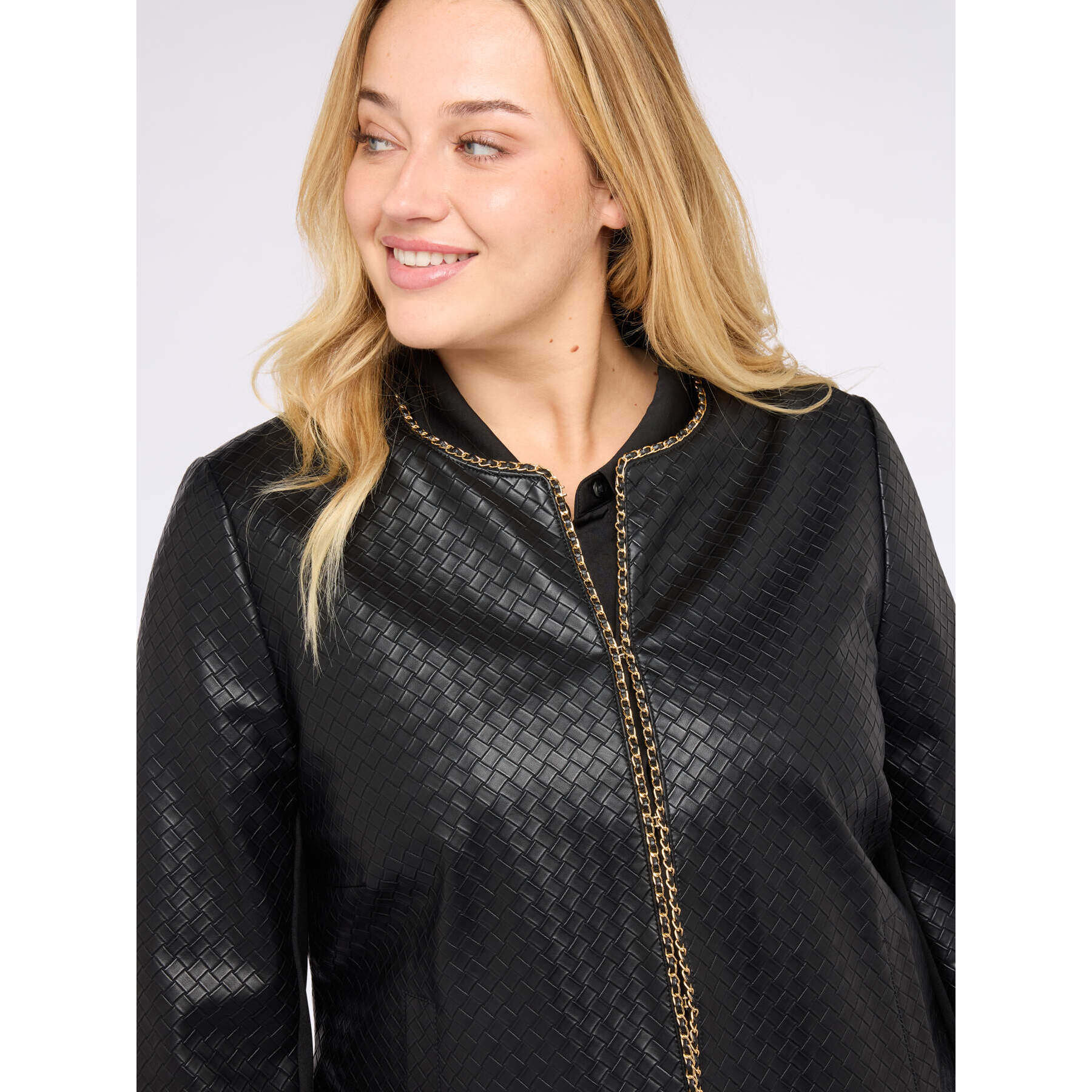 Fiorella Rubino - Chaqueta biker con diseño acolchado en rombos - Negro