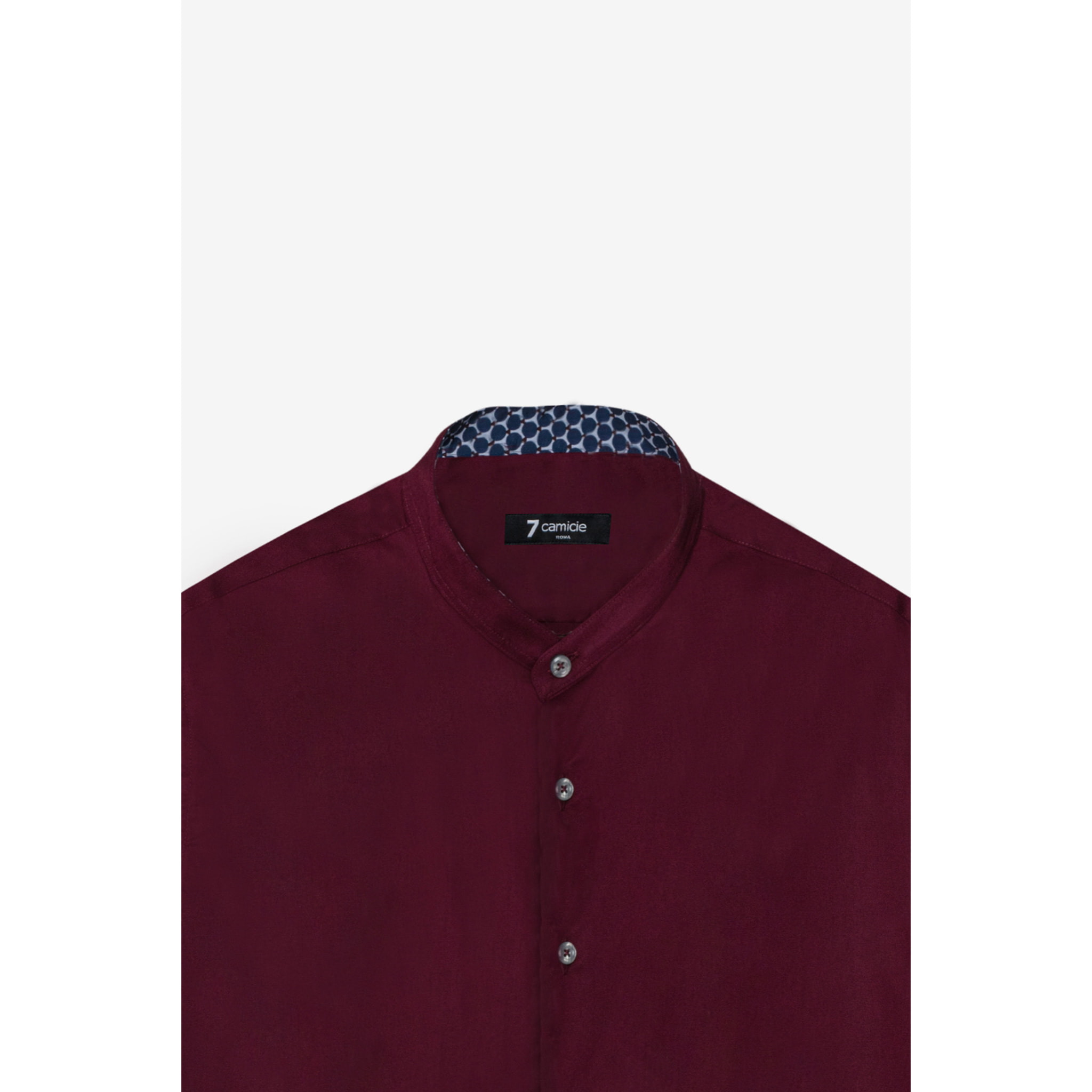 Camicia Uomo Coreano Slim Popeline Stretch Unito Bordeaux