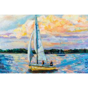 Tableau paysage mer voile du dimanche  Toile imprimée
