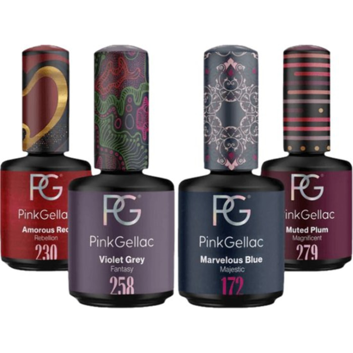 Set vernis semi-permanent - 4 couleurs - 4 x 15 ml
