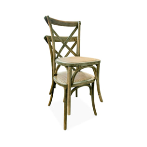 Chaise de bistrot vintage bois (lot de 4) BELLEVILLE