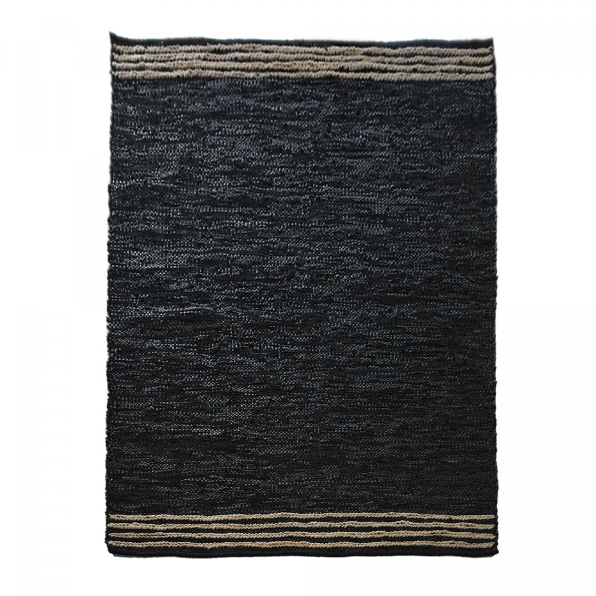 Tapis kilim fait main en cuir motif simple NELE