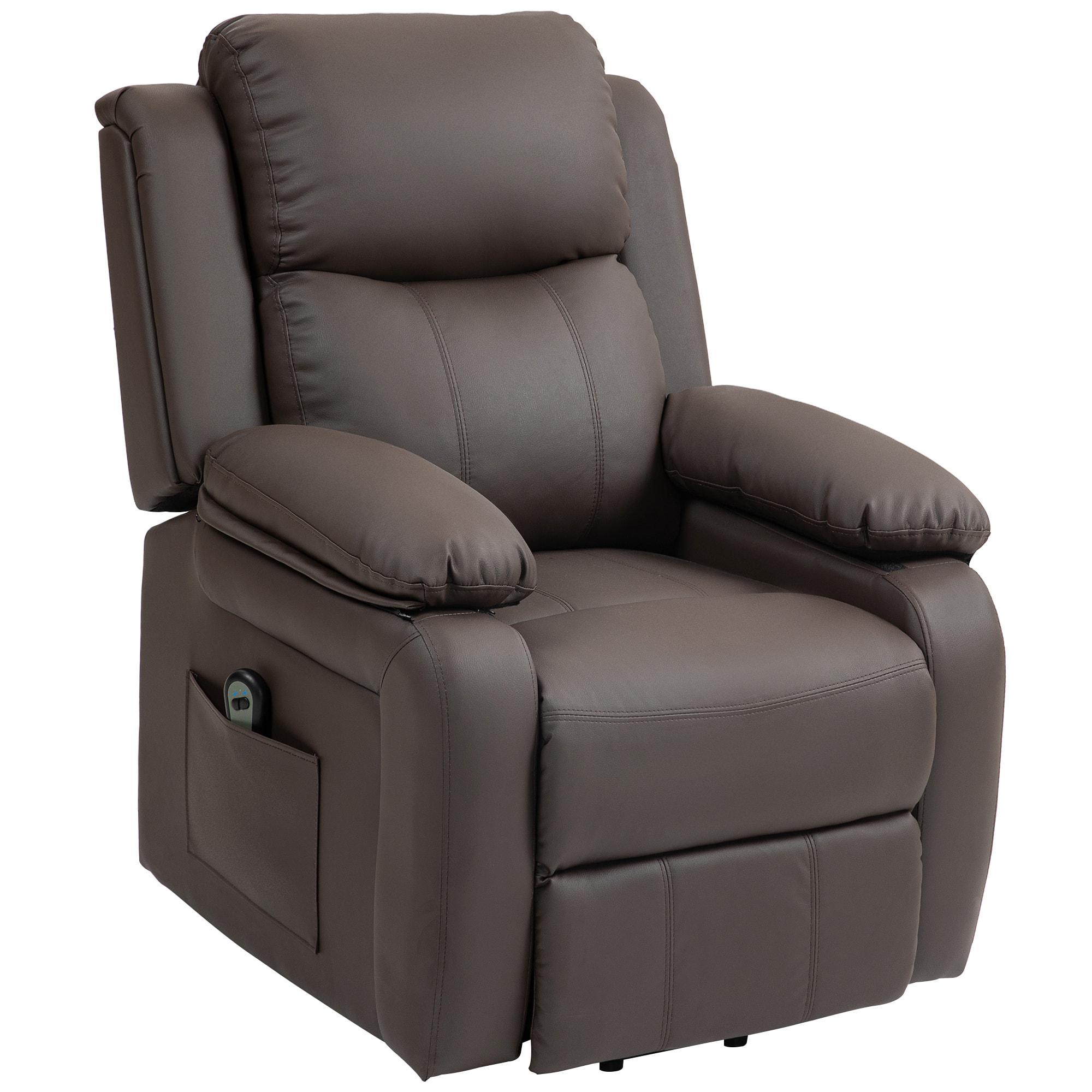 Fauteuil de relaxation électrique fauteuil releveur inclinable repose-pied ajustable revêtement synthétique chocolat