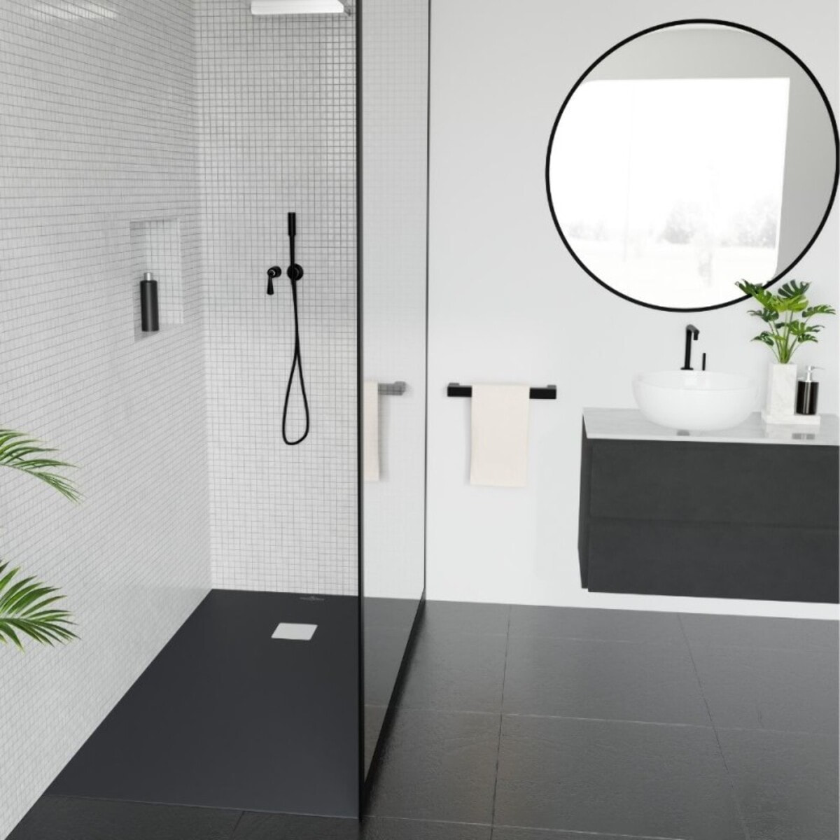 Receveur découpable Exclusive anthracite