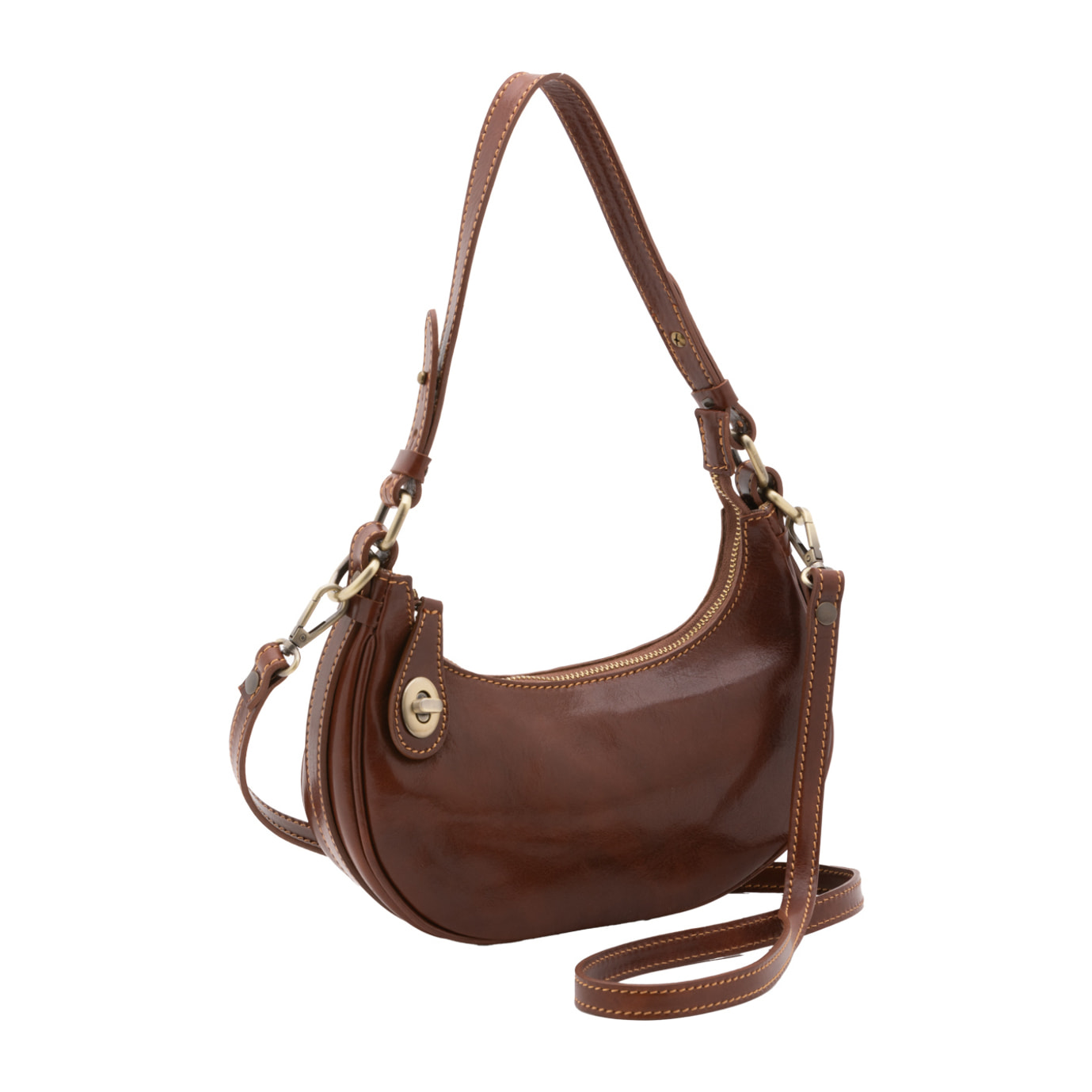 Borsa a spalla da donna - Modello False - Vera pelle - 25.0 x 18.0 x 8.0 cm