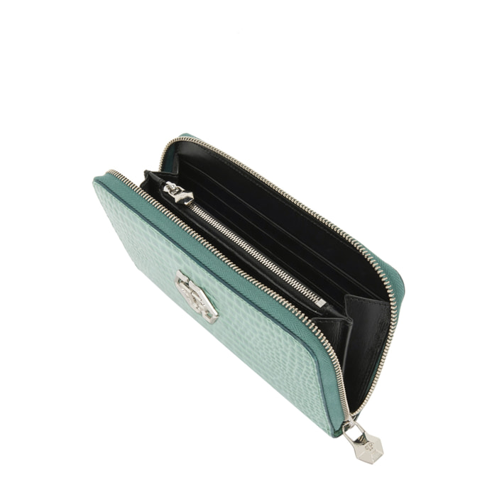 PHILIPP PLEIN Rounded Zip Wallet Cocco