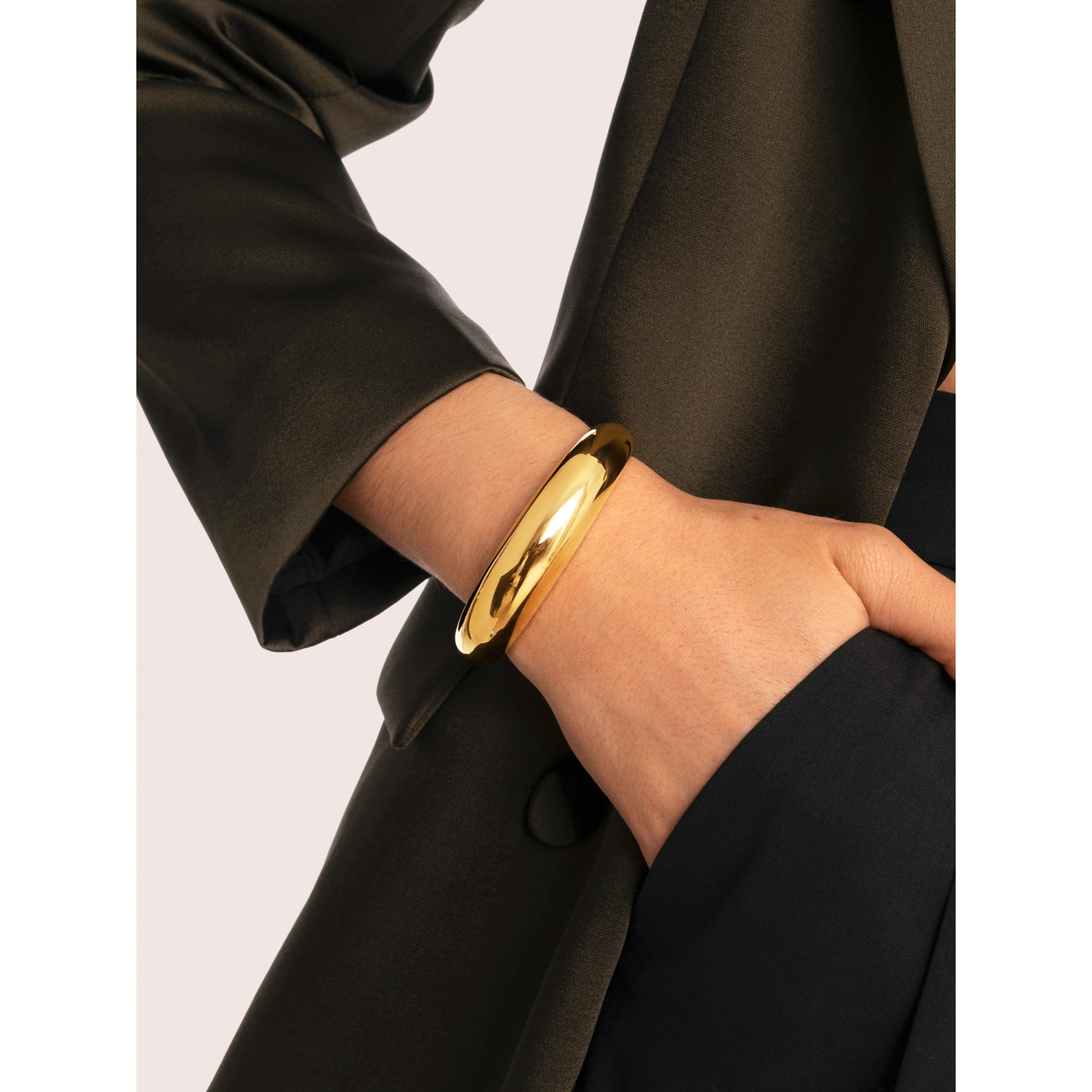 Brazalete Moon Acero Baño Oro