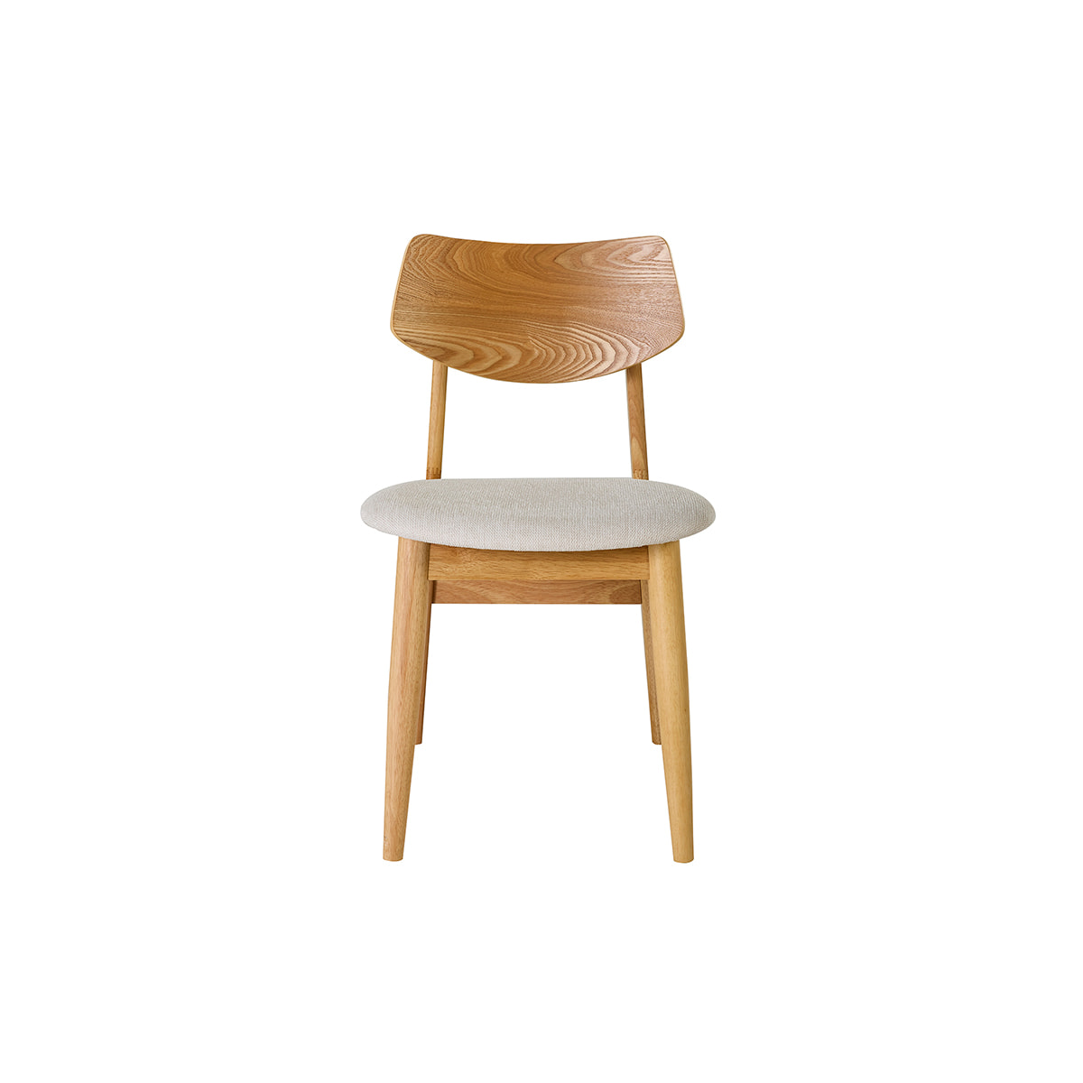 Chaises scandinaves en bois clair et tissu effet velours texturé beige (lot de 2) ELION