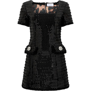 PHILIPP PLEIN Tweed Mini Dress Paillettes