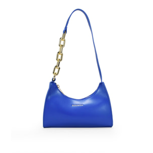 Bolso de hombro azul con cadena