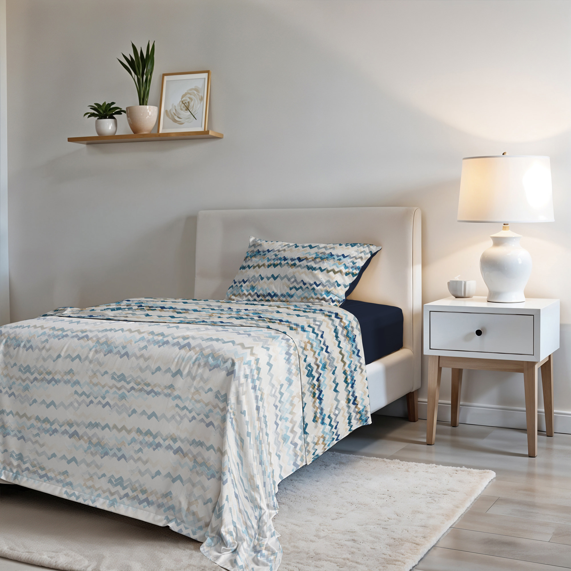 COMPLETO LETTO FASHION, 100% Microfibra, No Stiro - MODERN SKY