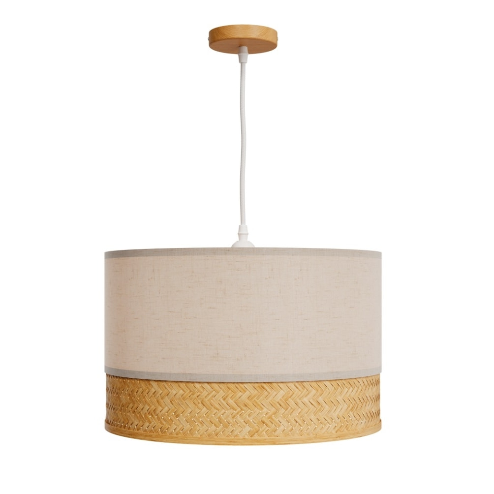 Suspension en bambou naturel, papier et métal D40 cm - Baikal