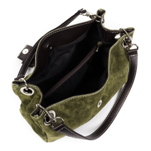 Aicurzio Borsa a spalla Donna. Pelle scamosciata autentica Dollaro