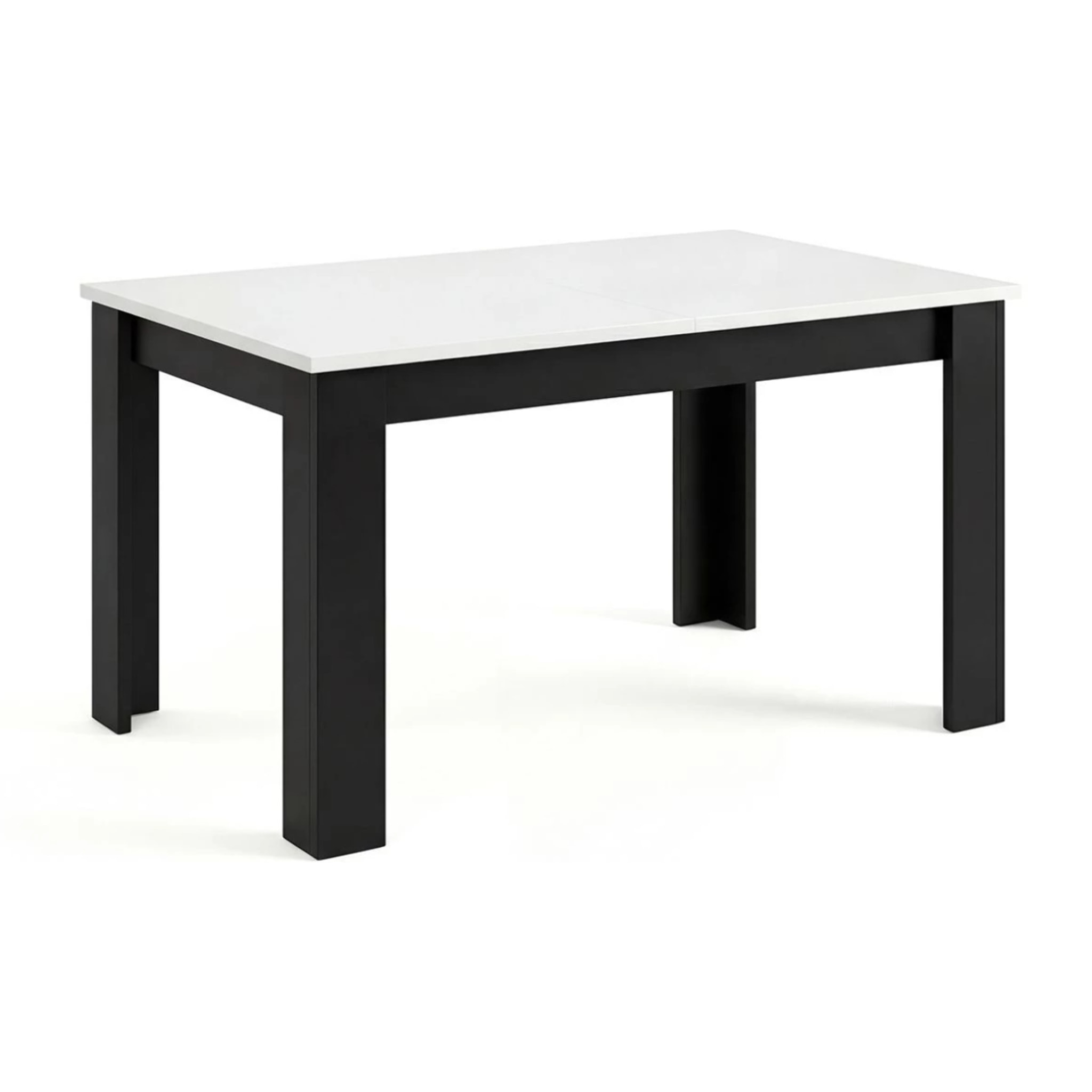 Mesa de comedor extensible en negro mate y blanco artik 140-190x90 cm Sira Negro Mate - Blanco Artik