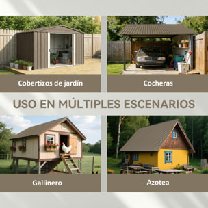 12x Paneles para Tejado de Acero Galvanizado, Chapas Perfiladas de Techo 7m², para Caseta de Herramientas, Cobertizo, Garaje, Exterior, 129x45cm, Marrón