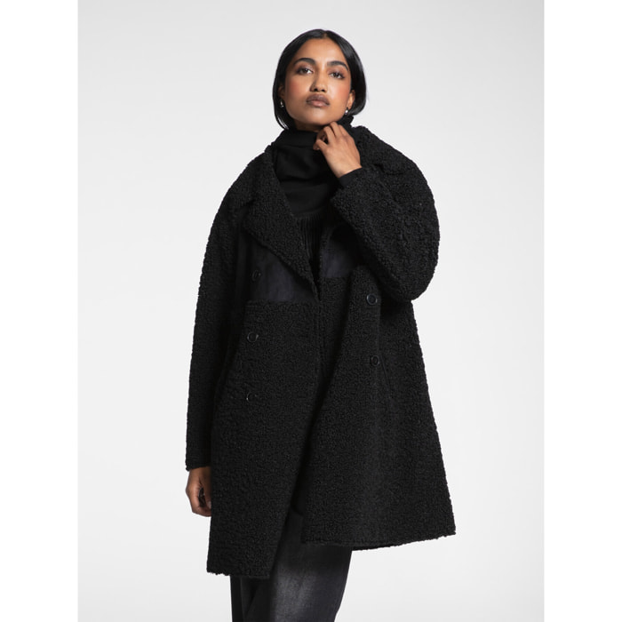 Elena Mirò - Cappotto teddy - Nero