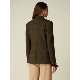 Oltre - Blazer check doppiopetto - Marrone