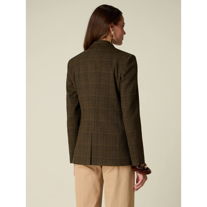 Oltre - Blazer check doppiopetto - Marrone