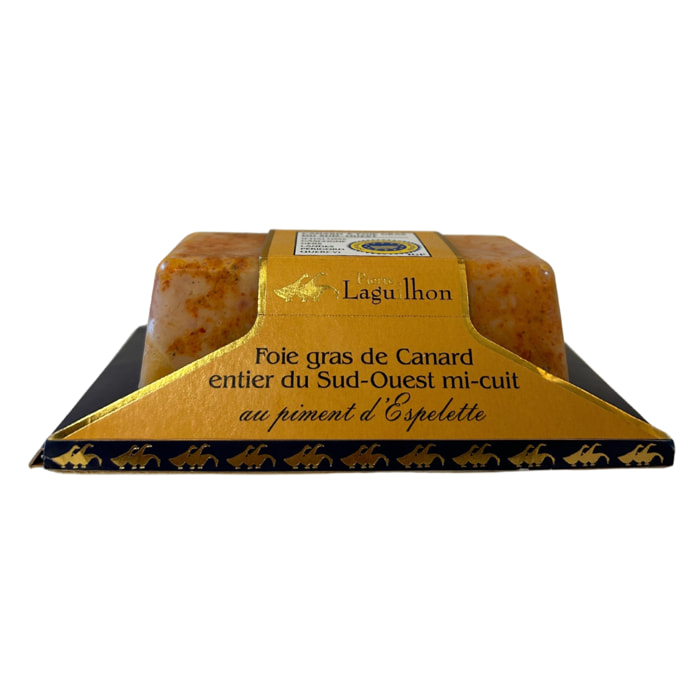 Foie gras de canard entier du Sud-Ouest au Piment d'Espelette Mi-cuit Barquette - 200g - France