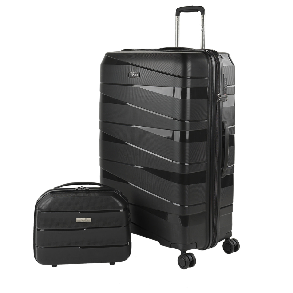 Juego De Maletas Rígidas Pp Jaslen Stuttgart Negro