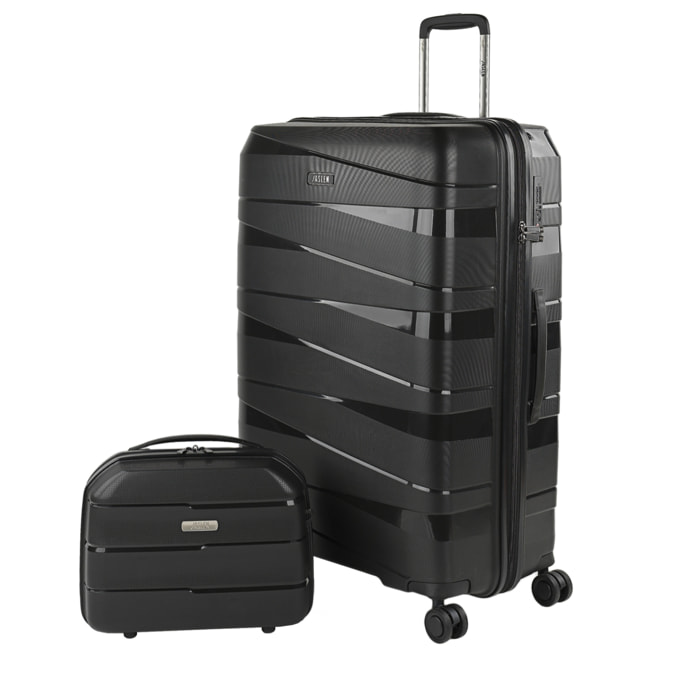 Juego De Maletas Rígidas Pp Jaslen Stuttgart Negro