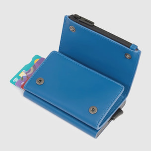 Piquadro Portafoglio compatto con portacarte automatico, porta monete e protezione RFID