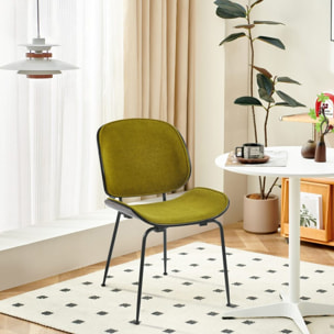 Set da 4 sedie da sala da pranzo verdi con gambe in metallo nere - Elizabeth