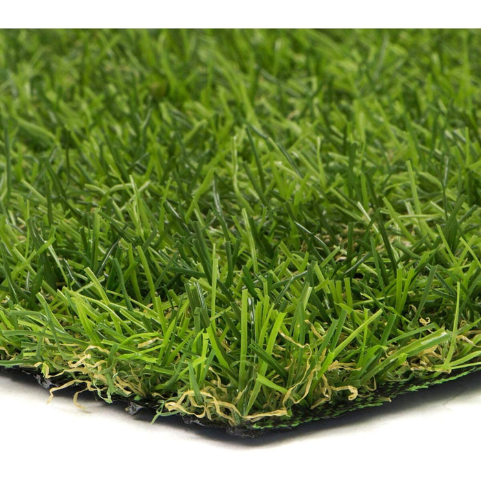 Prato Sintetico Manto Erboso Erba Finta Realistica Giardino 4 Sfumature di Colore Tappeto Erboso Sintetico Anti UV Atossico Drenante 20mm 1x10mt 10mq