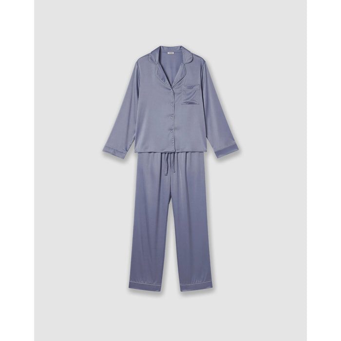 Pijama largo satén friday índigo