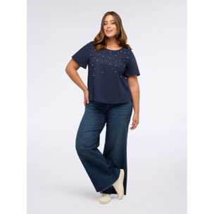 Fiorella Rubino - Jeans de pierna ancha lavado azul - Azul