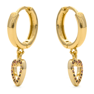 Pendientes de Circonita Multicolor acabados en oro amarillo de 18k