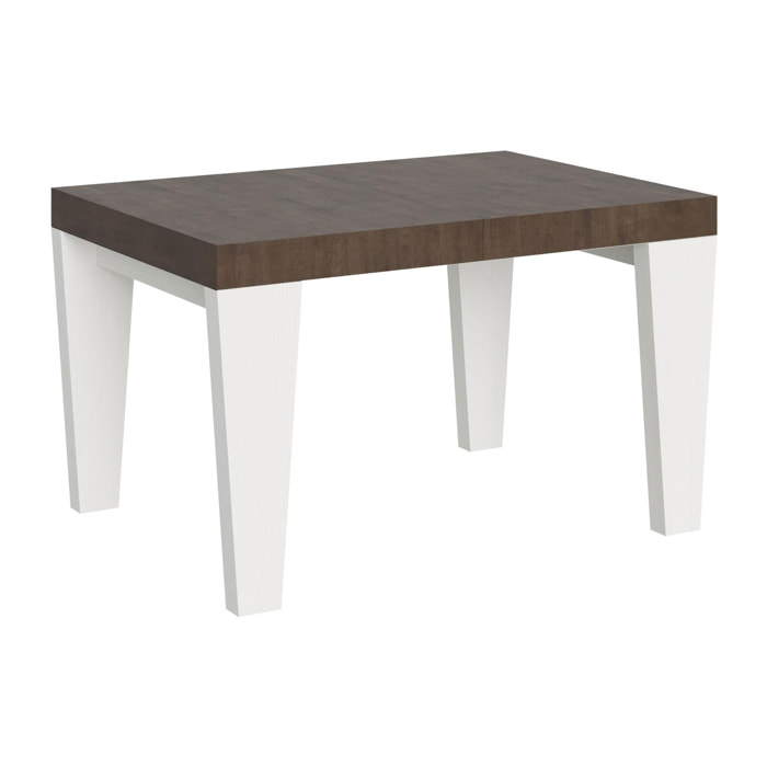 Mesa extensible 90x130/390 cm Spimbo Mix tapa Nogal patas Fresno Blanco