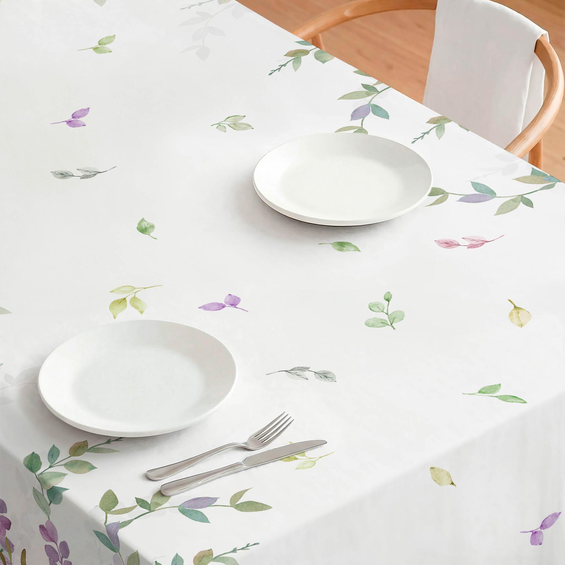 Nappe anti-taches BLOOM LAVANDE - coton mélangé