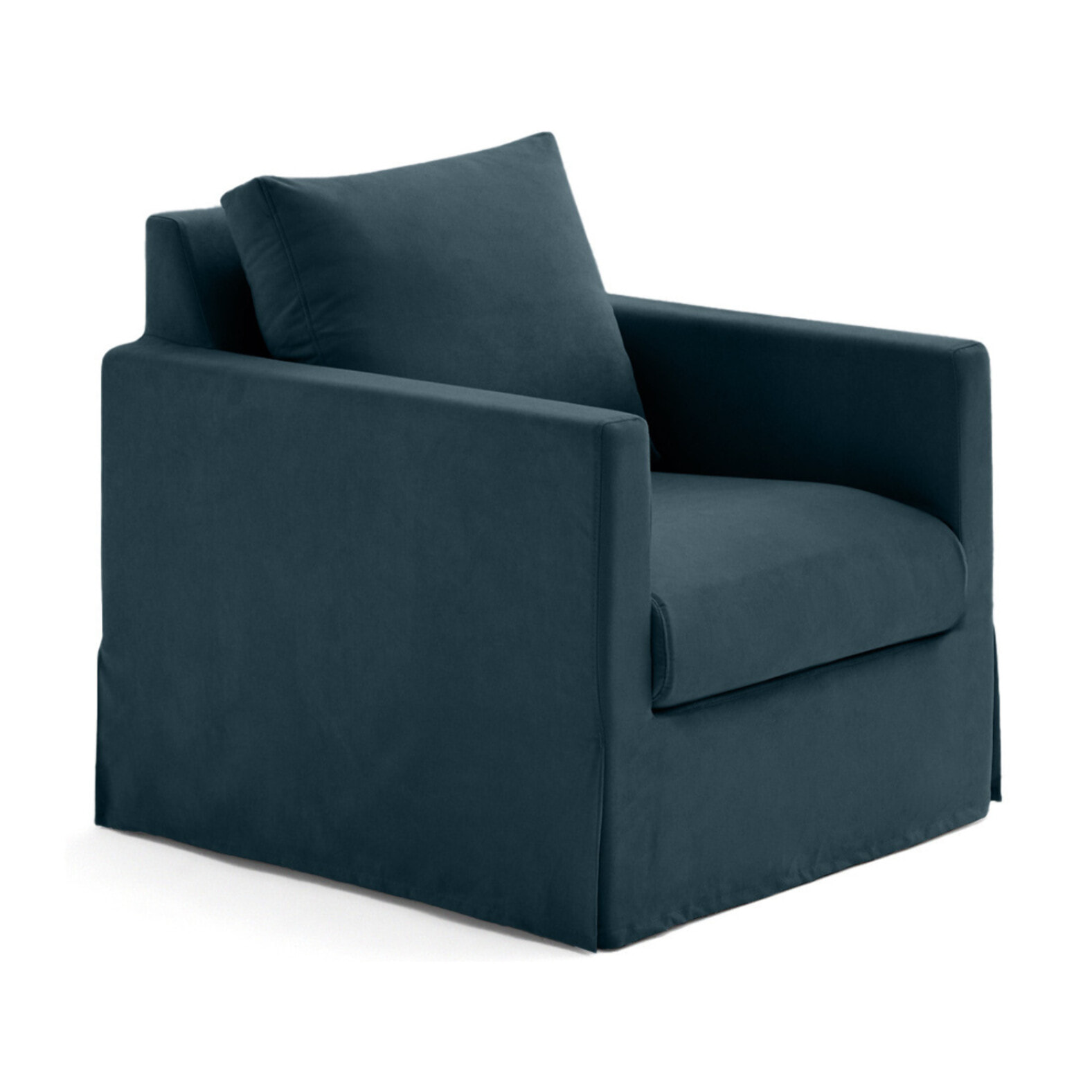 Serena - fauteuil déhoussable en tissu - Bleu