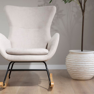 Fauteuil Vinci -siège en acier, contreplaqué, mousse et tissu-couleur beige 92 x 80 x 67 cm