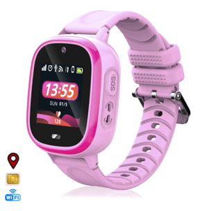 DAM Smartwatch TD31 GPS, LBS, WiFi. Localizador especial para niños. Con cámara, llamada SOS, alarma. 4,1x1,55x5,5 Cm. Color: Rosa