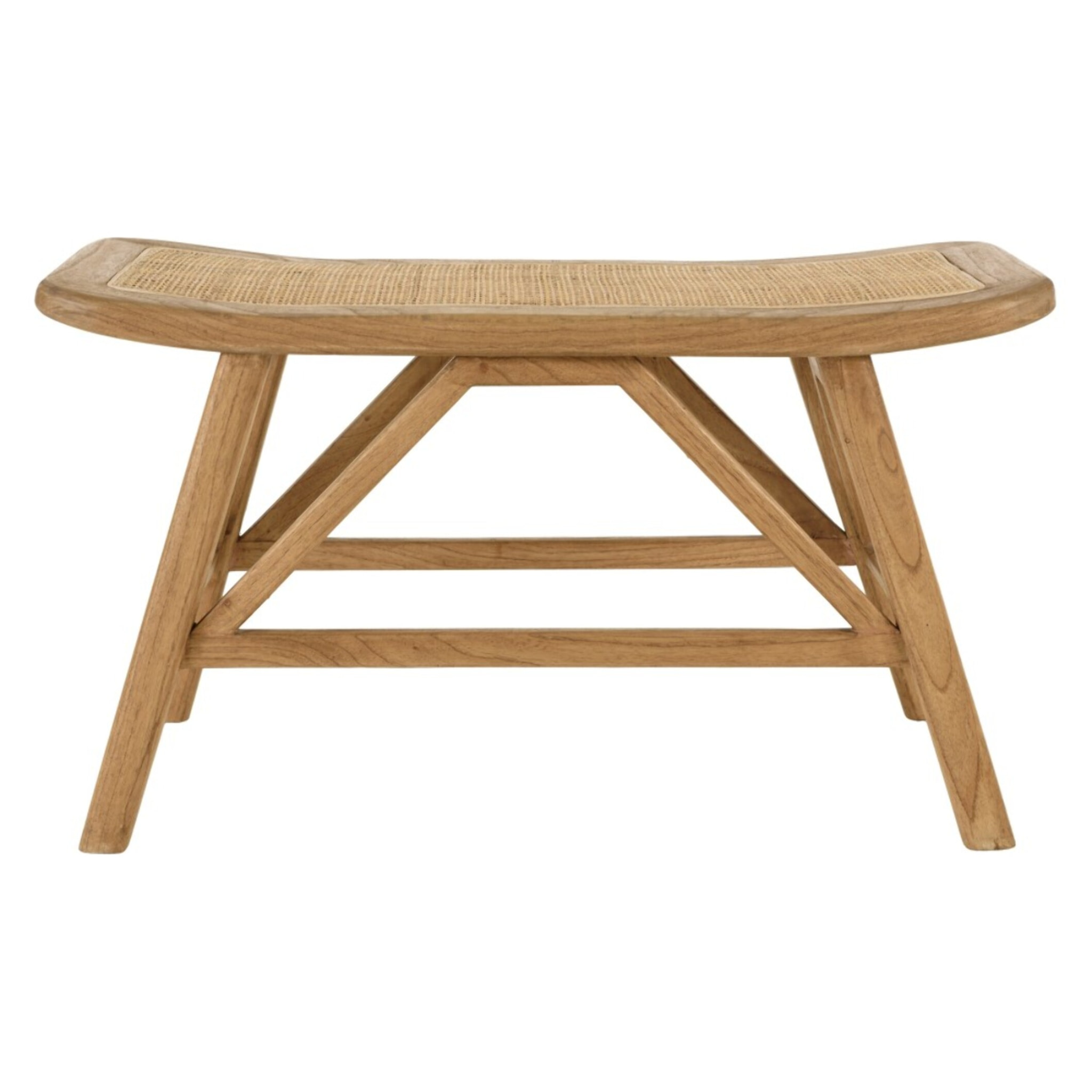 AMY - Banc 1 place en bois de mindi et rotin naturel AMY