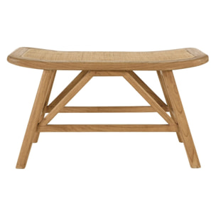 AMY - Banc 1 place en bois de mindi et rotin naturel AMY