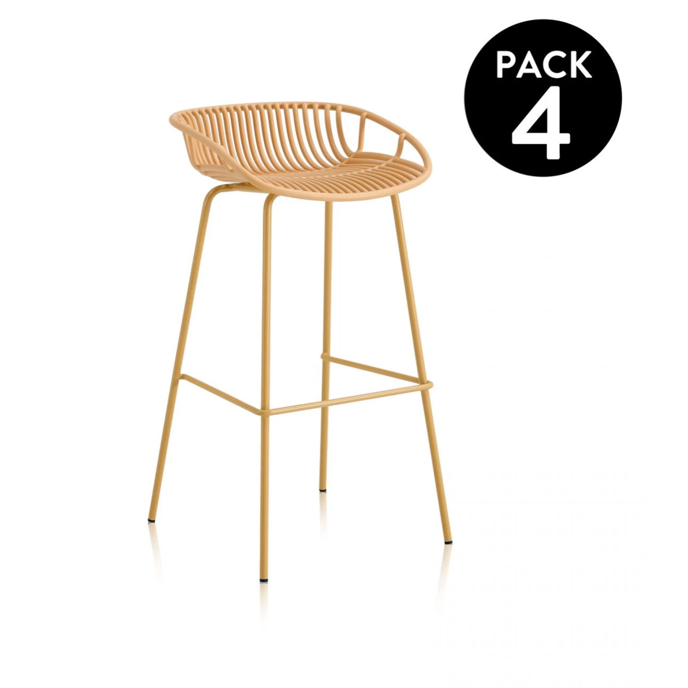 Pack 4 taburetes altos en tono arena 88x47 cm Ari Arena