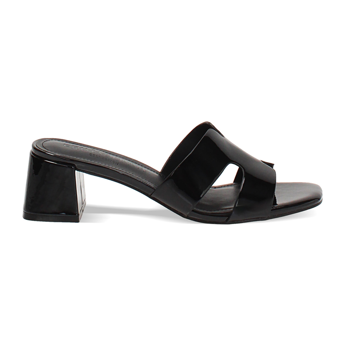 Mules open toe nere tacco 5,5 cm