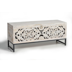 Baúl - madera de mango y metal - 50x116x40cm