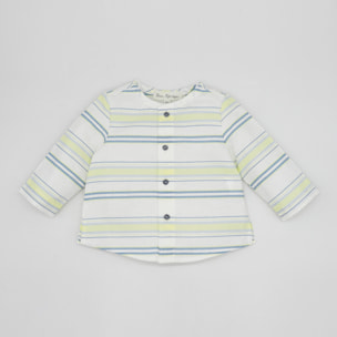 CAMISA RAYAS ANCHAS AZUL Y AMARILLO